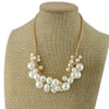white pearl necklace with fashionable girl collarbone chain