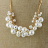 white pearl necklace with fashionable girl collarbone chain