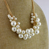 white pearl necklace with fashionable girl collarbone chain