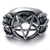 NewRetro Skull Dragon Claw Pentagram Hollow Ring Men's Ring Vintage Metal Pentagram Round Ring Accessories Party Jewelry