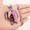 NewTrendy Animal Turtle Pendant Necklace Women Necklace Metal Sliding Colorful Turtle Pendant Necklace Accessories Party Jewelry