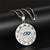 NewTrendy Egypt Eye of Horus Pattern Round Pendant Necklace Men's Women's Necklace Amulet Rune Pendant Accessories Party Jewelry