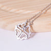 Newest 925 sterling silver full zircon four heart necklace rose gold fashion deformable heart zircon pendant necklace for women