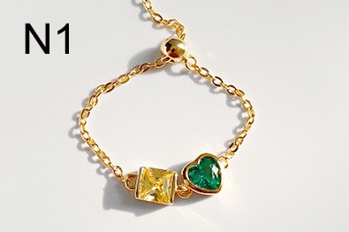 Newest Fashion 925 Sterling Silver Chain Rings For Women Colorful Heart Rings Knuckle Tail Ring Fine Jewelry Gift