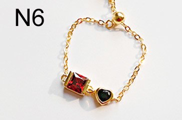 Newest Fashion 925 Sterling Silver Chain Rings For Women Colorful Heart Rings Knuckle Tail Ring Fine Jewelry Gift