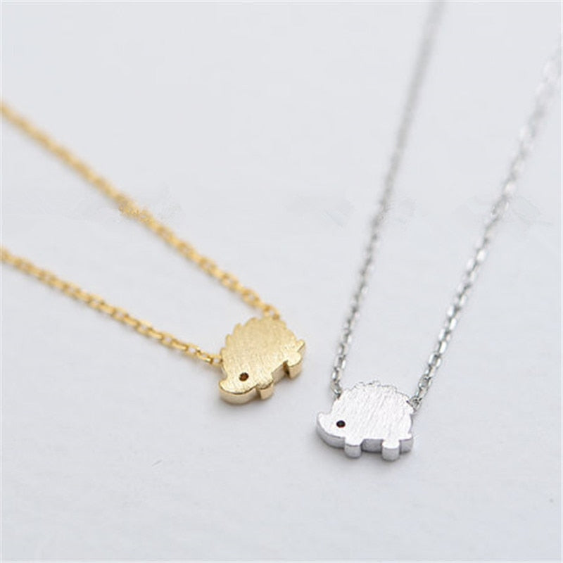 Newest Fashion Cute Hedgehog Necklace for Women Simple Cartoon Animal Necklace For Best Friend Gift