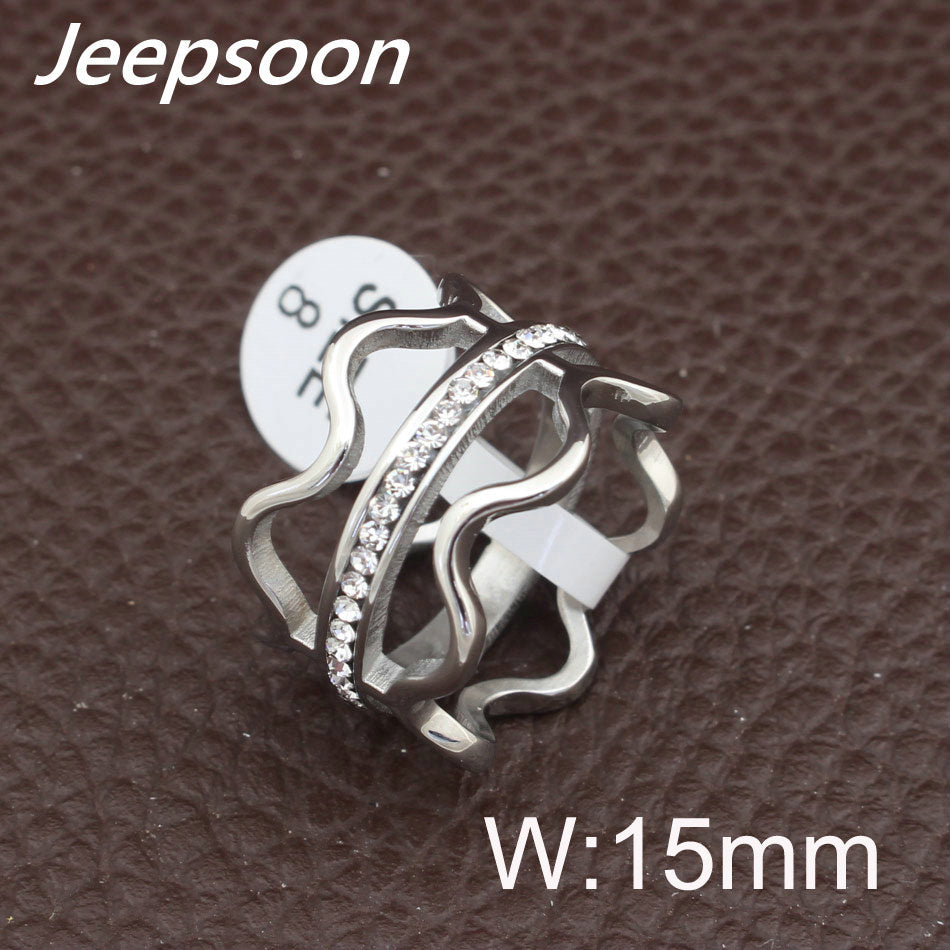 Newest HOT Selling Wholesale Fashion Jewelry Stainless Steel Jewelry Silver Color Rings RBJFAPBB