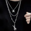 est   Multilayer Hip Hop Long Chain Necklace Women Men Gifts Key Cross Pendant Necklace Accessories Jewelry