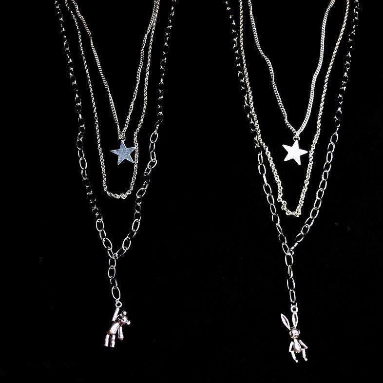 est   Multilayer Hip Hop Long Chain Necklace Women Men Gifts Key Cross Pendant Necklace Accessories Jewelry