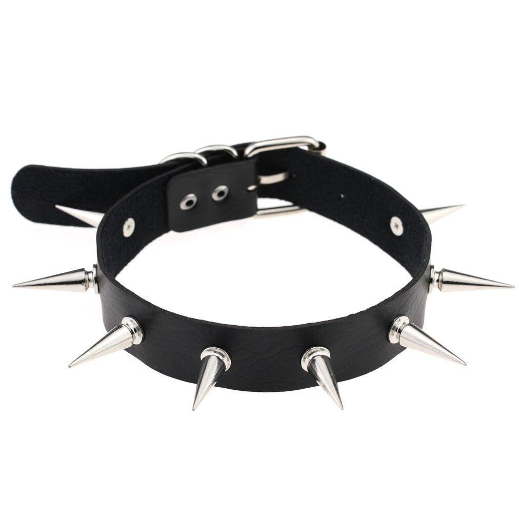 est Initial Necklace PU Leather Black Goth Punk Rock Choker Necklaces For Women Men Hip Hop Bondage Cosplay Festival Jewelry