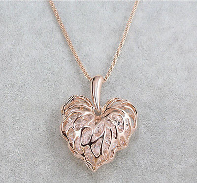 Newly Fashion Women Hollow Gold Silver Heart Crystal Rhinestone Pendant Long Chain Necklace Sweater Necklace Free shipping