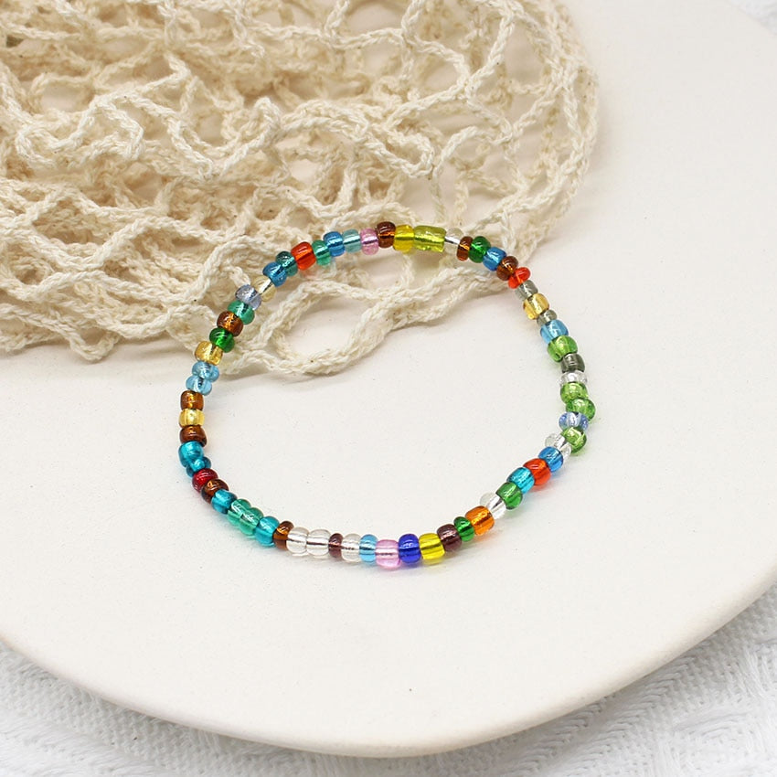 s Bohemian Smiley Beads Short Collar Necklace Handmade Diy  Daisy Colorful Choker For Women Statement Boho Jewelry