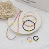 s Bohemian Smiley Beads Short Collar Necklace Handmade Diy  Daisy Colorful Choker For Women Statement Boho Jewelry