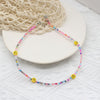 s Bohemian Smiley Beads Short Collar Necklace Handmade Diy  Daisy Colorful Choker For Women Statement Boho Jewelry