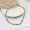s Bohemian Smiley Beads Short Collar Necklace Handmade Diy  Daisy Colorful Choker For Women Statement Boho Jewelry