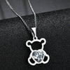 Nextvance Hollow Stainless Steel Bear Pendant Necklace Cute CZ Stone Love Heart  Animal Necklace Girls Statement Jewelry