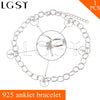Nice women jewelry 925 sterling silver adjustable anklet bracelet fitting with pearl seat, charm pearl anklet accessory
