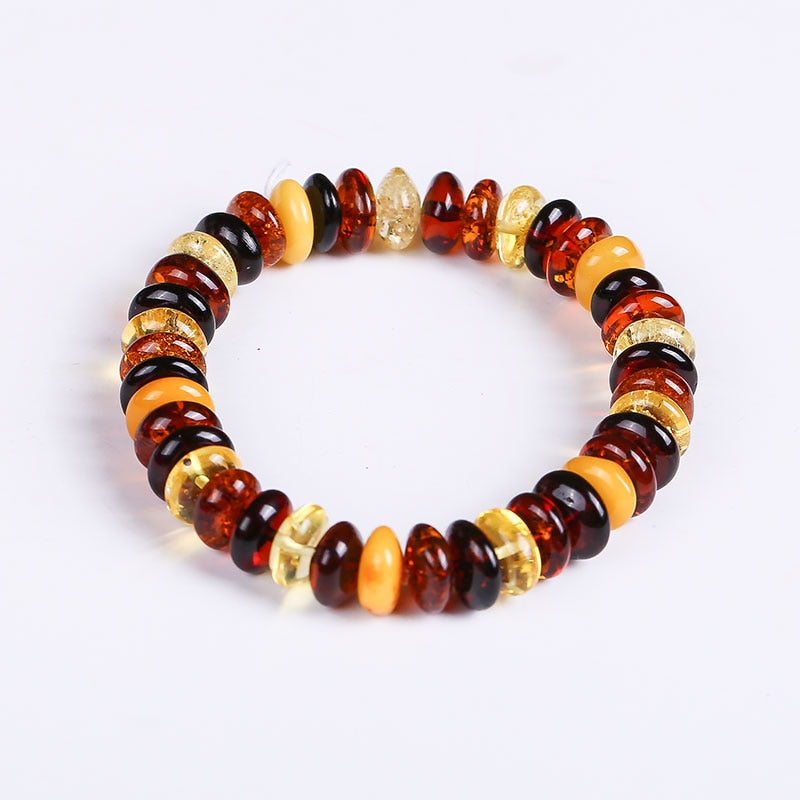Nice guy original pure natural amber beeswax diy hand string bracelet bead pendant original stone polished female custom BT0028