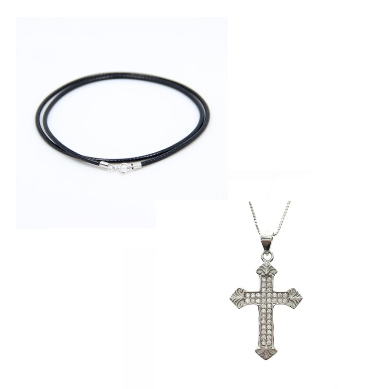 NoEnName_Null Cross necklaces & pendants Men Jewelry Arrow 925 Sterling silver Statement Necklaces Women collar High quality