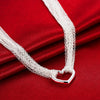Noble 925 Stamped Silver beautiful Tassel chain heart Necklace For Women  designer Jewelry party Wedding gifts