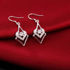 Noble 925 Sterling Silver  All-match crystal drop Earrings for Women elegant party wedding Jewelry Holiday gifts