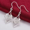 Noble 925 Sterling Silver  All-match crystal drop Earrings for Women elegant party wedding Jewelry Holiday gifts