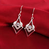 Noble 925 Sterling Silver  All-match crystal drop Earrings for Women elegant party wedding Jewelry Holiday gifts