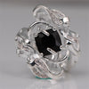 Noble S925 Mermaid, Cubic Zirconia CZ, sparkling silver lining, women's wedding ring jewelry.