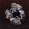 Noble S925 Mermaid, Cubic Zirconia CZ, sparkling silver lining, women's wedding ring jewelry.