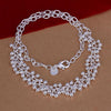 Noble charms 925 Silver color Pretty smooth beads grape necklace for Women Classic Jewelry wedding Party Holiday gift