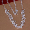 Noble charms 925 Silver color Pretty smooth beads grape necklace for Women Classic Jewelry wedding Party Holiday gift