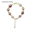 Nob 14KGF Baroque Pearl Bracelets & Bangles With Real Pink And Purple Baroque Pearl Bracelets For Women To A Party