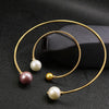 Nob 14KGF Trendy Handmade Natural Pearl Jewelry Sets Round Pearls Pearl Necklace and Bracelets For Women