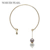 Nob Handmade 14K Gold Trendy Real Pearls Bangles Bracelets For Women With Perfectly Round Bright Flawless 7-7.5mm Pearls