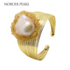 Nob Handmake 14KGF Pearl Bracelets & Bangles For Women Winding Design With Big Baroque Pearl Trendy Bracelets Jewelry