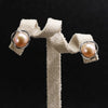 Nob S925 Sterling Silver Natural Pearl Stud Earring White & Purple & Orange & Black Pearl Earrings Jewelry