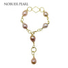 Nob Trendy 14KGF Baroque Pearl Strand Bracelets With Pink Baroque Pearls Bangles For Women As A Gift To A Party