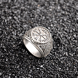 Nordic Myth Vintage Odin Viking Rune Rings For Men Personality Carved Runes Amulet Gold Silver Rings Ethnic Jewelry Gifts Z172