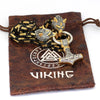 Nordic Punk Celtic Wolf Head Men Necklaces Mjolnir Viking Vegvisir Amulet Anchor Pendant Mix Black Stainless Steel Chain Jewelry