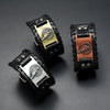 Nordic Totem Charm Wide Leather Bracelet Peace Dove Viking Men's Bracelet Punk Leather Woven Accessories Party Jewelry