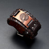 Nordic Totem Charm Wide Leather Bracelet Peace Dove Viking Men's Bracelet Punk Leather Woven Accessories Party Jewelry