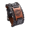 Nordic Totem Charm Wide Leather Bracelet Peace Dove Viking Men's Bracelet Punk Leather Woven Accessories Party Jewelry