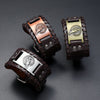 Nordic Totem Charm Wide Leather Bracelet Peace Dove Viking Men's Bracelet Punk Leather Woven Accessories Party Jewelry