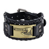 Nordic Totem Charm Wide Leather Bracelet Viking Great Axe Men's Bracelet Punk Leather Woven Accessories Party Jewelry