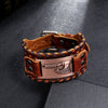 Nordic Totem Charm Wide Leather Bracelet Viking Great Axe Men's Bracelet Punk Leather Woven Accessories Party Jewelry