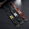 Nordic Totem Charm Wide Leather Bracelet Viking Great Axe Men's Bracelet Punk Leather Woven Accessories Party Jewelry