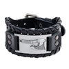 Nordic Totem Charm Wide Leather Bracelet Viking Great Axe Men's Bracelet Punk Leather Woven Accessories Party Jewelry