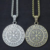 Nordic Vegvisir Compass Norse Runes Viking Jewelry Runic Amulet And Talisman Pendant Necklace Men  2021