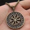 Nordic Vegvisir Compass Norse Runes Viking Jewelry Runic Amulet And Talisman Pendant Necklace Men  2021