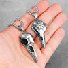 Nordic Viking Crow Skull Stainless Steel Men Necklaces Pendants Chain Punk for Boyfriend Male Jewelry Creativity Gift